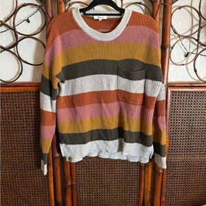 Madewell Colorful Striped Crew Neck Sweater